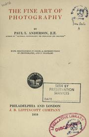 Cover of: The fine art of photography by Anderson, Paul