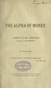 Cover of: The alpha of money by Reed, George