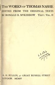 Cover of: Works. by Nash, Thomas