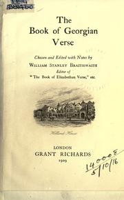 Cover of: The book of Georgian verse. by William Stanley Braithwaite