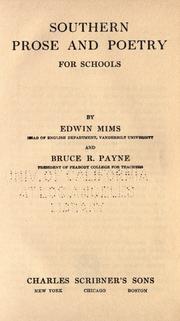 Cover of: Southern prose and poetry for schools