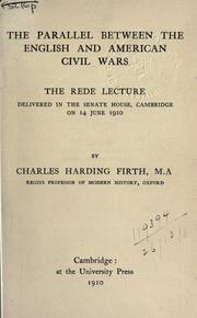 Cover of: The parallel between the English and American civil wars. by Firth, C. H.