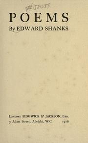 Cover of: Poems by Shanks, Edward