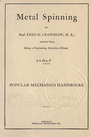 Cover of: Metal spinning by Fred D. Crawshaw