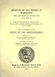 Cover of: Accounts of the priory of Worcester for the year 13-14 Henry VIII: A.D. 1521-2