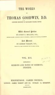 Cover of: The works of Thomas Goodwin by Goodwin, Thomas