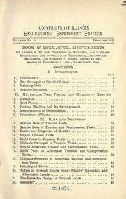 Cover of: Tests of nickel-steel riveted joints by A. N. Talbot