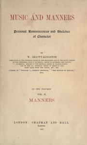 Cover of: Music and manners