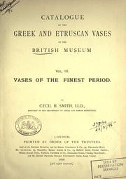 Cover of: Catalogue of the Greek and Etruscan vases in the British Museum.