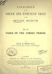 Cover of: Catalogue of the Greek and Etruscan vases in the British Museum. by British Museum