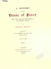 Cover of: A history of the house of Percy from the earliest times down to the present century by Gerald Brenan