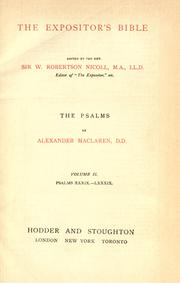 Cover of: The Psalms by Alexander Maclaren