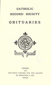 Cover of: Obituaries.