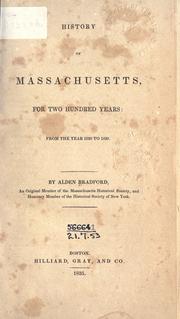 History of Massachusetts by Alden Bradford
