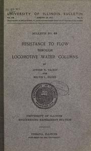 Cover of: Resistance to flow through locomotive water columns