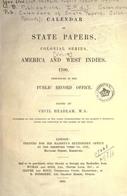 Cover of: Colonial Records.  Calendar of State Papers, Colonial by Public Record Office, Public Record Office