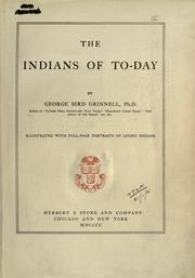 Cover of: The Indians of to-day