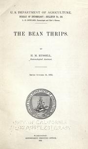 The bean thrips. [Heliothrips of fasciatus Pergande] by Harry Merwin Russell