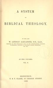 Cover of: A system of Biblical theology