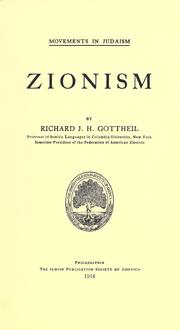 Cover of: Zionism by Richard J. H. Gottheil