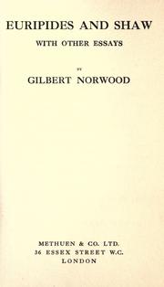 Cover of: Euripides and Shaw by Norwood, Gilbert