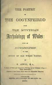 The poetry of the Gogynfeirdd from the Myvyrian archaiology of Wales