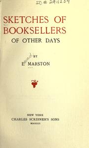 Cover of: Sketches of booksellers of other days by Edward Marston
