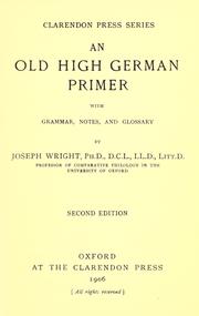 Cover of: An Old High German primer, with grammar, notes, and glossary.