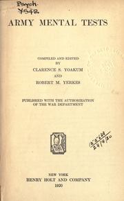Cover of: Army mental tests