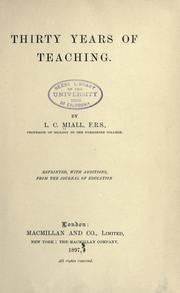 Cover of: Thirty years of teaching.