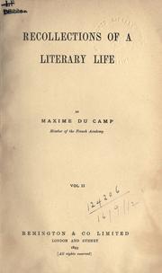 Cover of: Recollections of a literary life. by Maxime Du Camp
