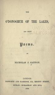 Cover of: The O'Donoghue of the lakes: and other poems