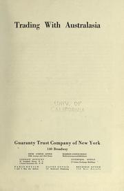 Cover of: Trading with Australasia. by Guaranty Trust Company of New York.