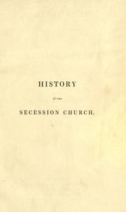 Cover of: History of the Secession church