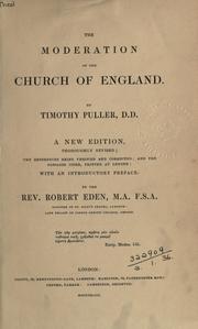 Cover of: The moderation of the Church of England.