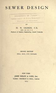 Cover of: Sewer design. by Henry Neely Ogden, Henry Neely Ogden