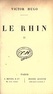 Cover of: Le Rhin by Victor Hugo