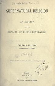 Cover of: Supernatural religion by Walter Richard Cassels
