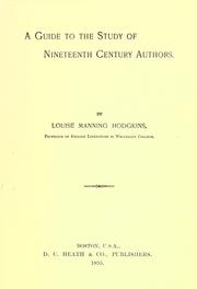 Cover of: A guide to the study of nineteenth century authors. by Hodgkins, Louise Manning