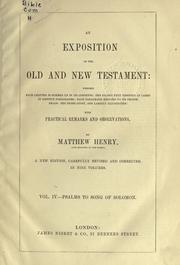 Cover of: Exposition of the Old and New Testaments ... by Matthew Henry