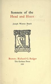 Sonnets of the head and heart by Joseph Warren Beach