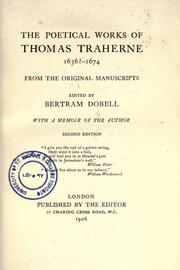 Cover of: The poetical works of Thomas Traherne, 1636?-1674 by Thomas Traherne