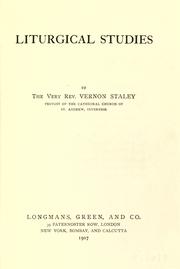 Cover of: Liturgical studies by Vernon Staley, Vernon Staley