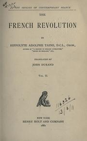 Cover of: The French Revolution by Hippolyte Taine