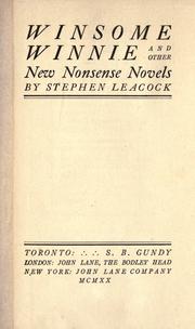 Cover of: Winsome Winnie and other new nonsense novels
