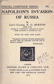 Cover of: Napoleon's invasion of Russia by R.G Burton
