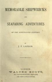 Cover of: Memorable shipwrecks and seafaring adventures of the nineteenth century