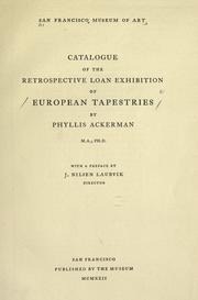 Cover of: Catalogue of the retrospective loan exhibition of European tapestries