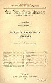 Cover of: Aboriginal use of wood in New York