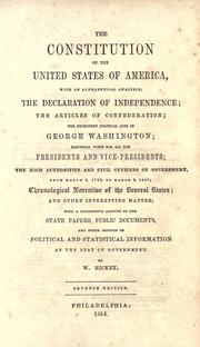 The Constitution of the United States of America . by William L. Hickey